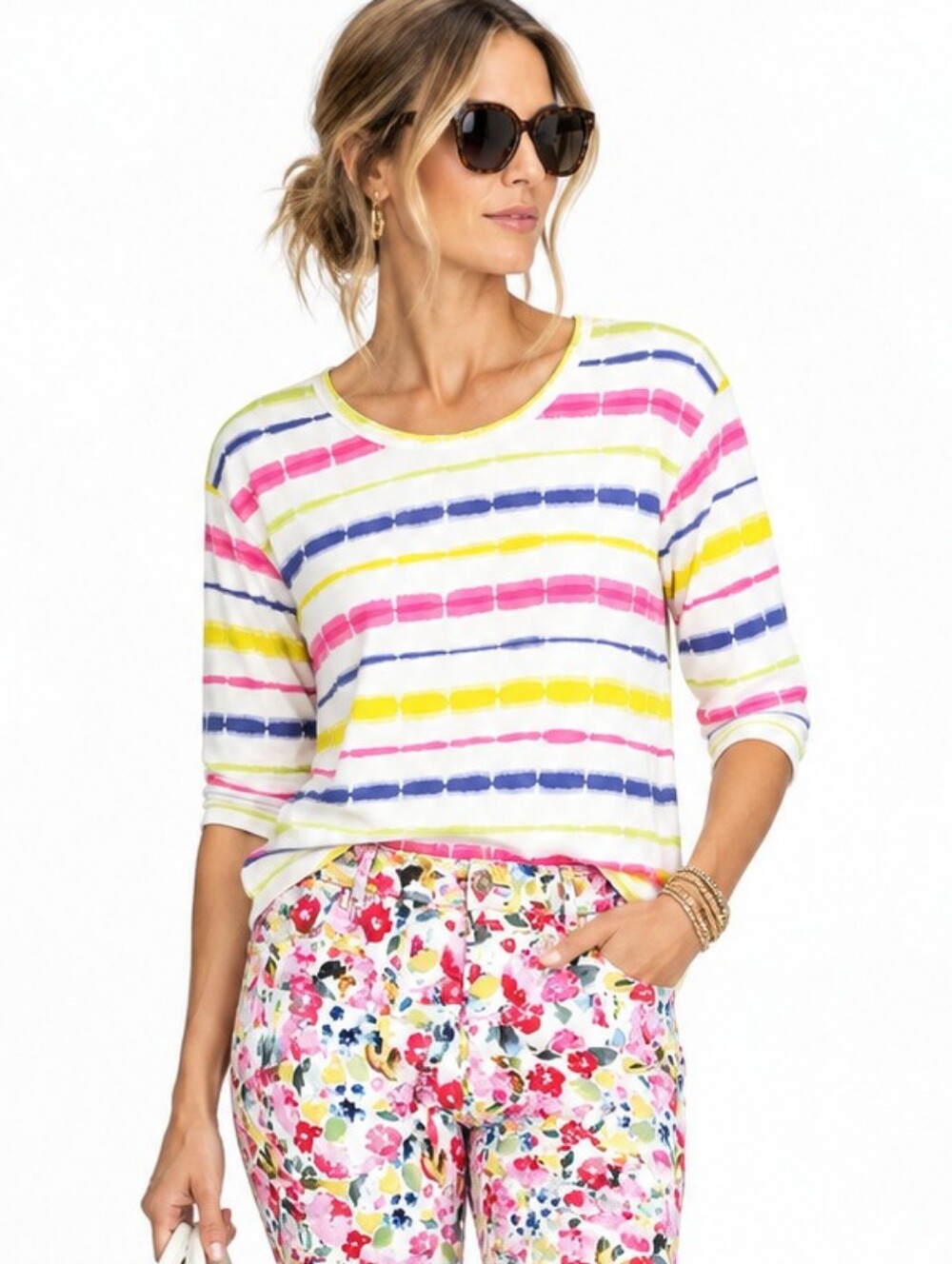 Talbots Stripe Top Bright Colors